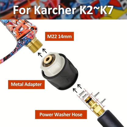 BEAR FORCE Pressure Washer Spray Gun Power Washer Short Gun with M22-ID14mm & Foam Cannon Foam Gun with 5 Nozzles Tips #035 & 3/8'' Quick Connector Swivel, Additional Orifice Nozzle 1.10mm Car Washing