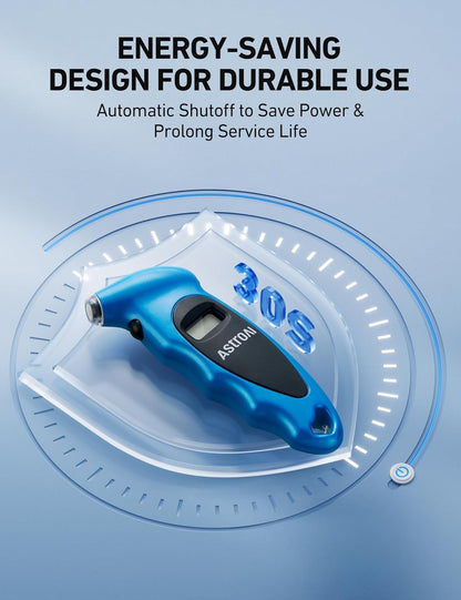 AstroAI Digital Tire Pressure Gauge 0-150PSI Calibrated to ANSI B40.7 +/-1PSI, Accurate in 0.1 Increments, Tire Repair Tools 4 Pressure Measurements for Car Truck with Backlight LCD, Silver