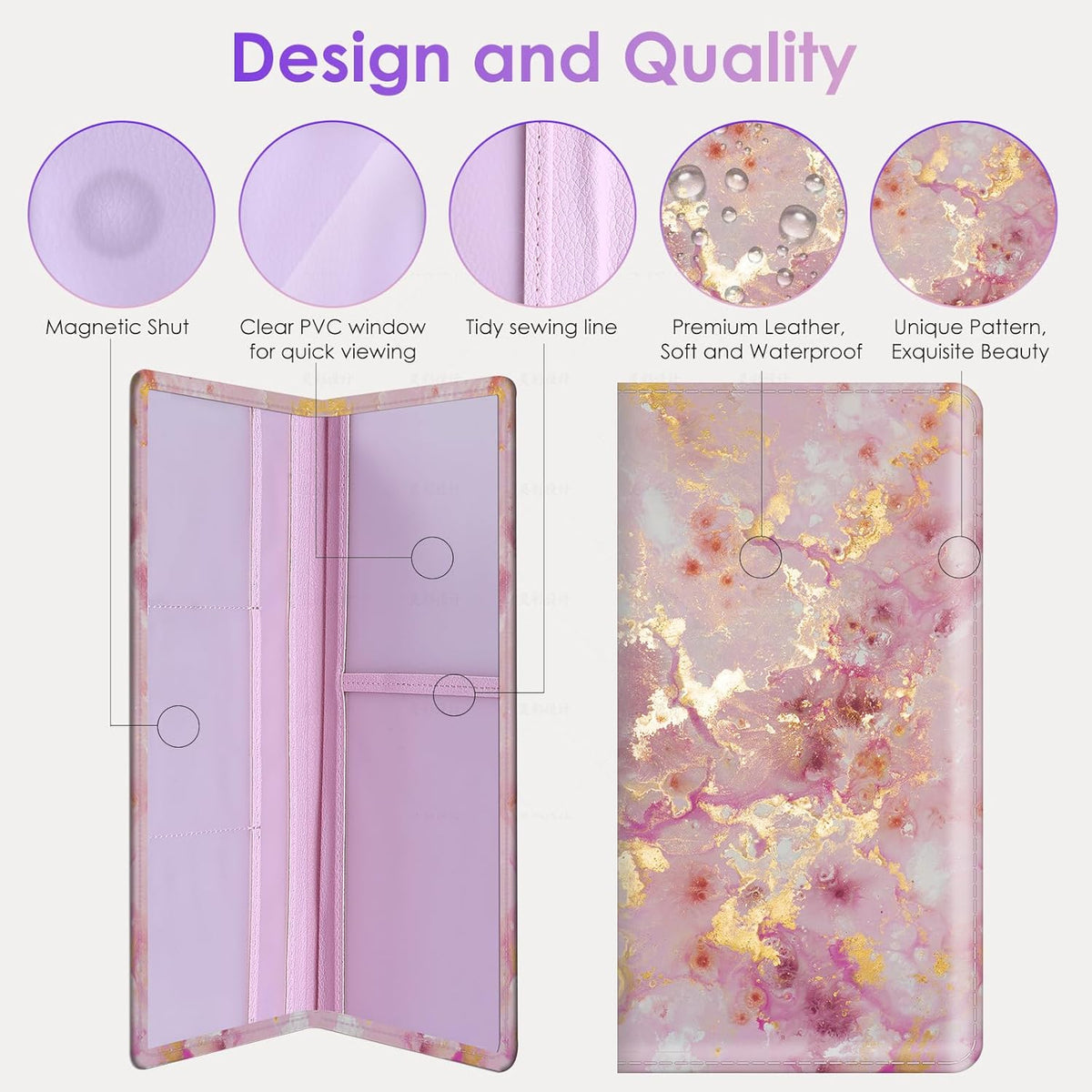 Car Registration and Insurance Holder，Colour Patterns Men Women Car License Document Registration and Insurance Card Holder