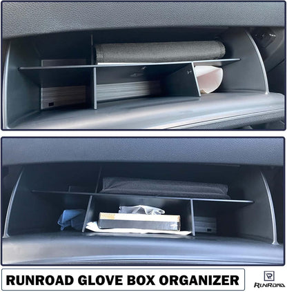 RUNROAD Glove Box Organizer Compatible with Honda Pilot (2016-2022)/ Ridgeline (2017-2023)/ Passport (2019-2023) Accessories, Interior Storage Box Grid Insert Compartment Divider