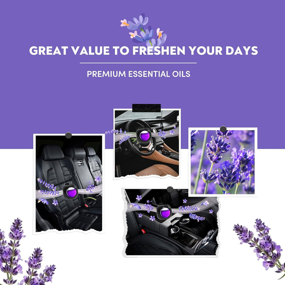 DRIVEJOY Car Air Freshener Vent Clips, 8 PK, 6 Ocean, 2 New Car Scent, Long Lasting Air Fresheners for Men & Women, Up to 240 Days, Odor Eliminator