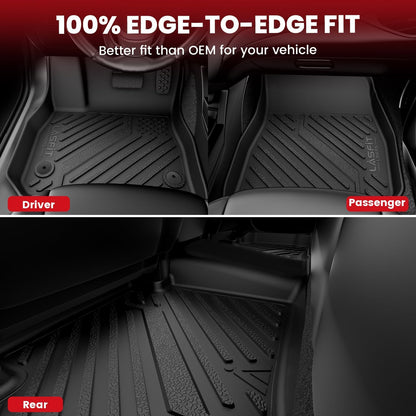 LASFIT Floor Mats and Cargo Liner for Honda CR-V 2026 2025 2024 2023 (Gasoline & Hybrid & e:FCEV), All Weather TPE Car Trunk Mat (Upper Position), 1st & 2nd Row & Trunk Liner Full Set Black