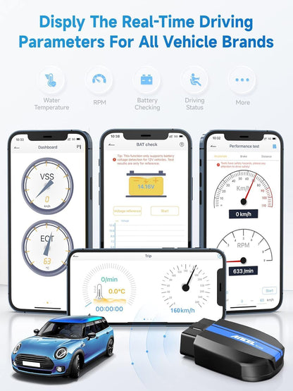 ANCEL BM700 PRO Fit for BMW Scanner - Battery Registration Tool, Code Reader for BMW/Mini/RR, Advanced OBD2 Scanner Auto V-I-N, Full System Diagnostic for BMW Scan Tool with All Reset Services (Blue)
