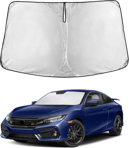 EcoNour Car Windshield Sun Shade | 2025 Upgraded Innovative No-Light-Pass Technology for Maximum Coverage | Foldable Sun Shade Keeps Your Vehicle Cool | Must-Have Car Accessories | Small (59" x 29") - Colors I