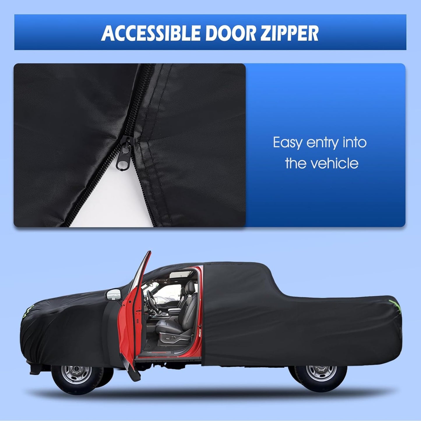 6 Layers Car Cover Waterproof All Weather for Automobiles, Size A3 with Zipper Cotton Fit for Toyota Camry, Honda Accord, Ford Mustang, Chevy Camaro/Malibu,Kia Optima/K5 (187-198 inch)
