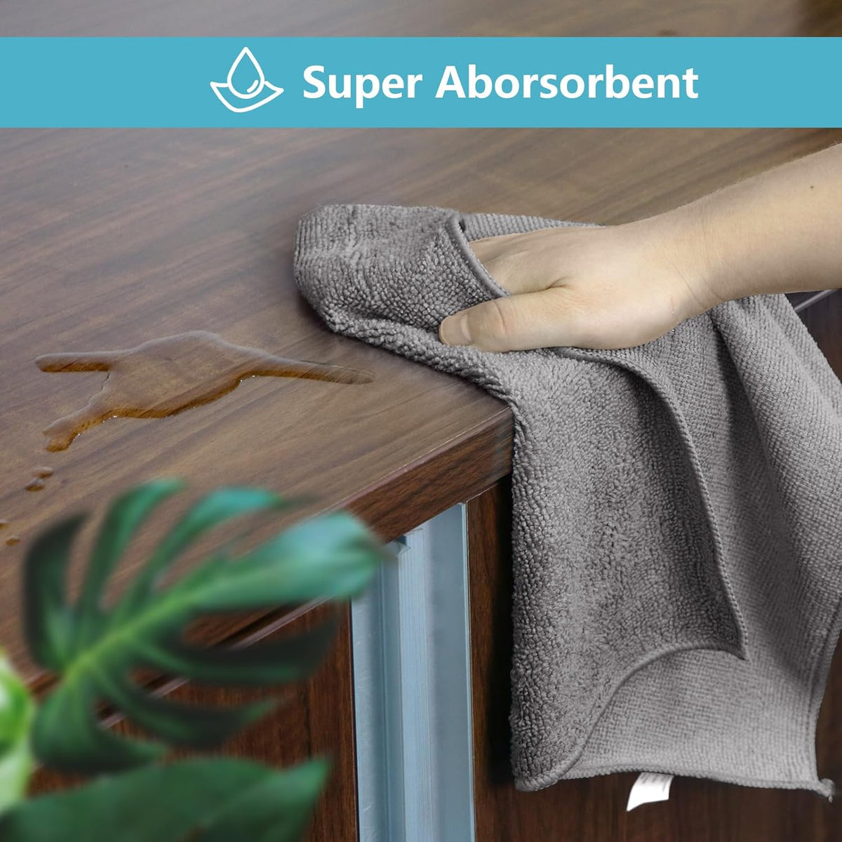 HOMEXCEL Grey Microfiber Cleaning Cloth, 12 Pack Premium Microfiber Towels for Cars, Lint Free, Scratch-Free, Highly Absorbent, Reusable Cleaning Rags for Car, Household, Kitchen, Window, 11.5"X11.5"