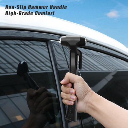 Premium Car Glass Breaker with Seat Belt Cutter - Automotive Safety Hammer - Emergecy Escape Tool, Car Autoaccessory Metal Window Hammer, Vehicle Hard Aluminium Alloy Head Design(Silver)
