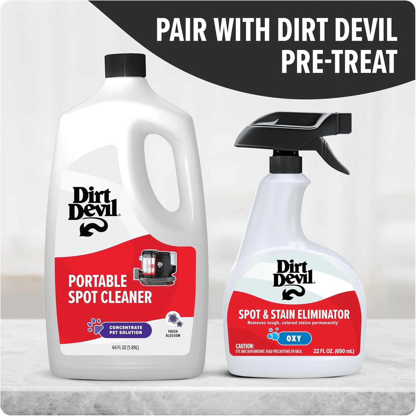 Dirt Devil Portable Spot Cleaner Machine for Carpet and Upholstery, Powerful Suction Spot Cleaning Machine with Versatile Tools, Pair with Dirt Devil Portable Cleaner Solution
