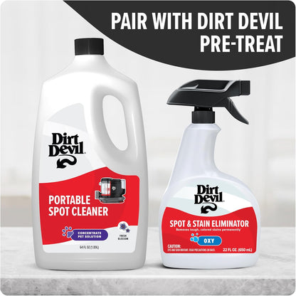 Dirt Devil Portable Spot Cleaner Machine for Carpet and Upholstery, Powerful Suction Spot Cleaning Machine with Versatile Tools, Pair with Dirt Devil Portable Cleaner Solution