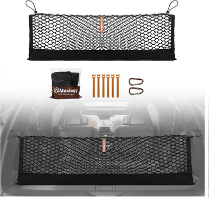Muslogy Truck Bed Cargo Net Trunk Netting Compatible with 2023-2025 2026 Honda CR-V Accessories, Pickup Cargo Organizer SUV Sedan Storage Net w/Heavy Duty Carabiners - Colors B