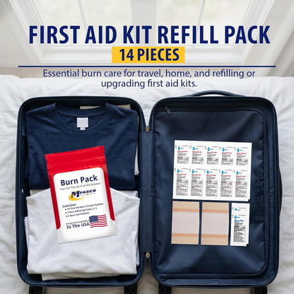 MFASCO - 7 in 1 - Travel Size Medicine Kit - TSA Approved | 28 First Aid Emergency OTC Medicine Packets for Cruise & International Travel | Compact Med Refill for Traveling & Office Assembled in USA