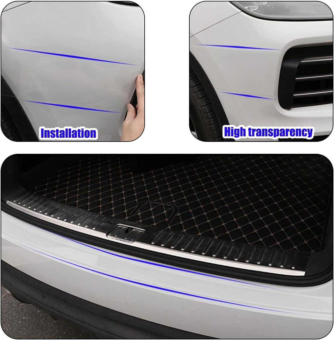 MYFAMIREA Anti-Scratch Anti-Collision Adhesive Strip Car Door Edge Guard Protector Strip Car Door Scuff Plate Protectors Transparent Invisible Tape for Rear Bumper/Door(33Ft x 2In)