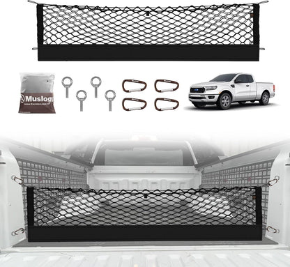 Muslogy Truck Bed Cargo Net Trunk Netting Compatible with 2023-2025 2026 Honda CR-V Accessories, Pickup Cargo Organizer SUV Sedan Storage Net w/Heavy Duty Carabiners - Colors A