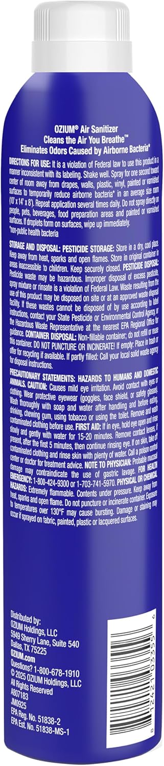 Ozium 8 Oz. Air Sanitizer & Odor Eliminator for Homes, Cars, Offices and More, Original Scent, Pack of 2