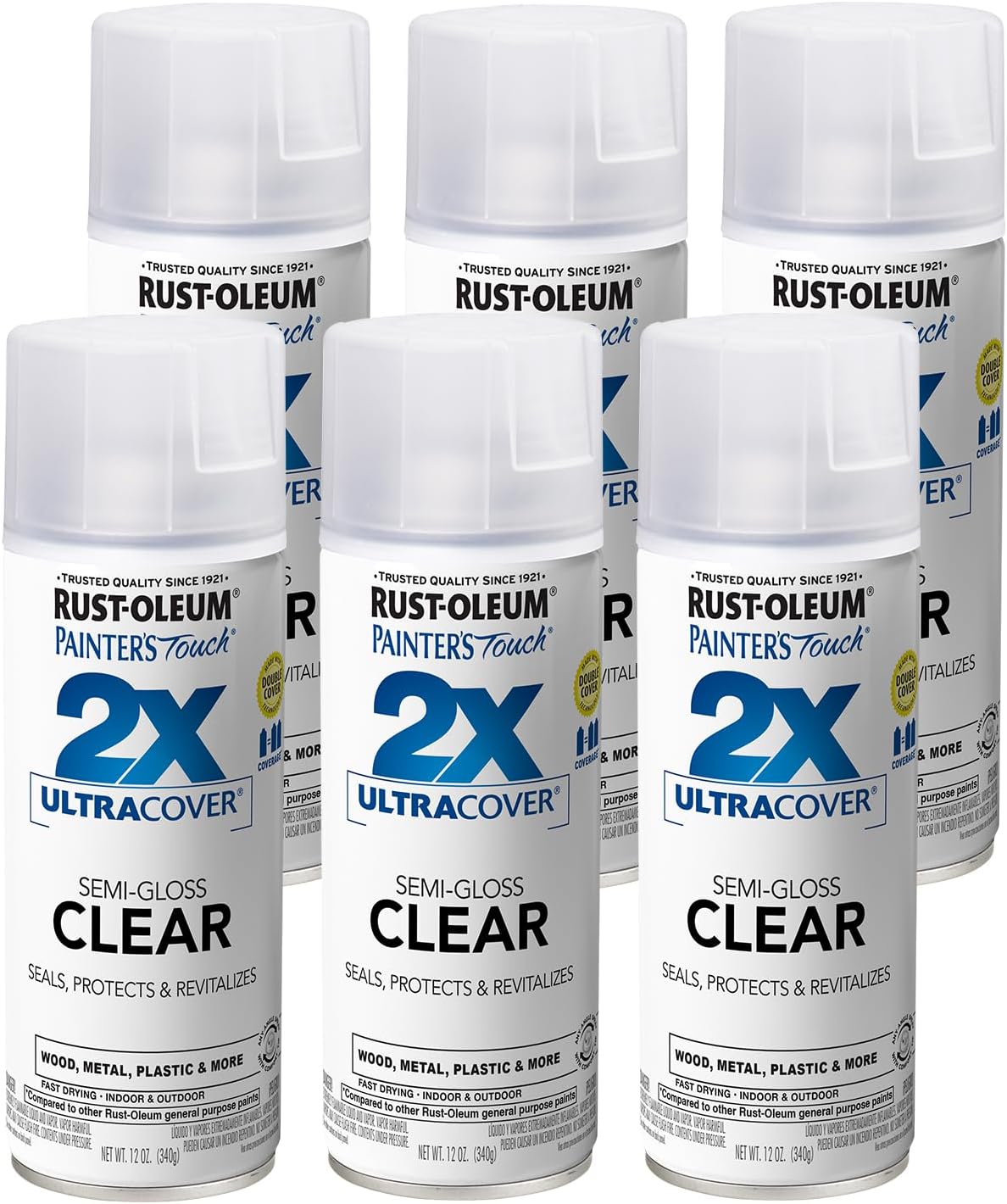 Rust-Oleum 334029 Painter's Touch 2X Ultra Cover Spray Paint, 12 oz, Gloss Clear - Colors A