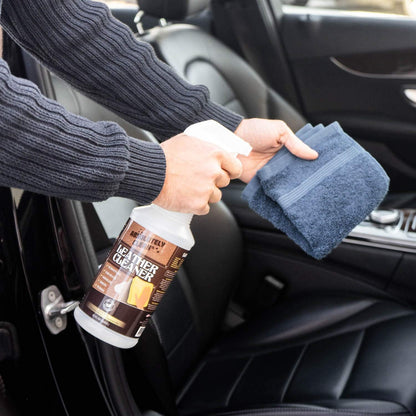 Amazing Leather Cleaner/Conditioner/Deodorizer | Powerful, Natural Enzyme Cleaner | USA Made | Great for Leather & Vinyl, Furniture, Boots, Purses, Clothing & More Removes Stains Spray & Wipe (16oz)