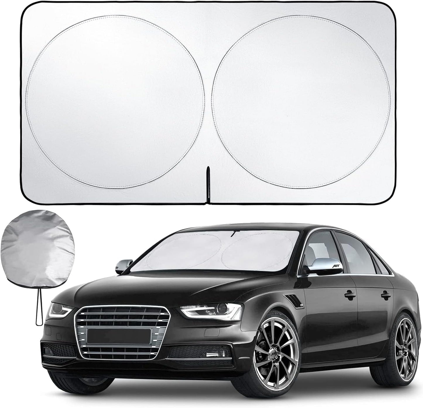 Car Windshield Sun Shade - Foldable Car Sun Shade Windshield for Front Window, Reflector Sunshade Offers Ultimate Protection for Cars Interior (55.2 x 31.5 in)
