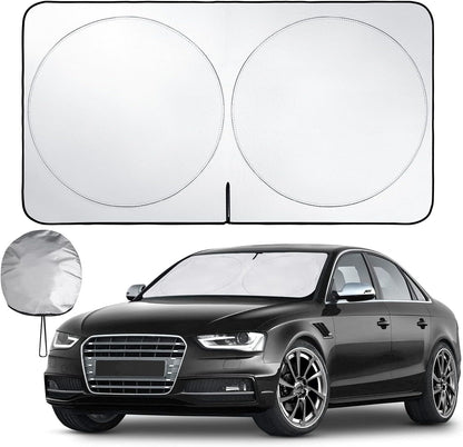 Car Windshield Sun Shade - Foldable Car Sun Shade Windshield for Front Window, Reflector Sunshade Offers Ultimate Protection for Cars Interior (55.2 x 31.5 in)
