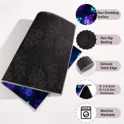 Universal Car Trunk Mat 29" x 39",Purple Colorful Flowers All Weather Trunk Protection Cargo Liner, Durable Cargo Mat Rear Trunk Liner,Stylish Vehicle Interior Accessories Suitable for Most Car Models