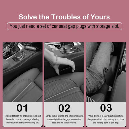 Car Seat Gap Plug with Storage Slot, Auto Gap Filler Organizer with Cup Holder, Universal Carseat Side Gap Filler Strip 2 Pack Between Front Seats & Console, Anti-Drop Pad with Seatbelt Holes, Black