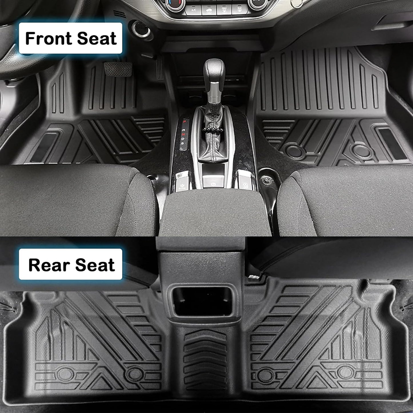 All Weather Floor Mats for 2016-2019 Chevy Cruze (No Fit 2016 Cruze Limited), Chevy Cruze Floor Mats, 1st and 2nd Maximum Coverage, 3D Waterproof TPE Rubber Protector Car Mats Full Set Liners