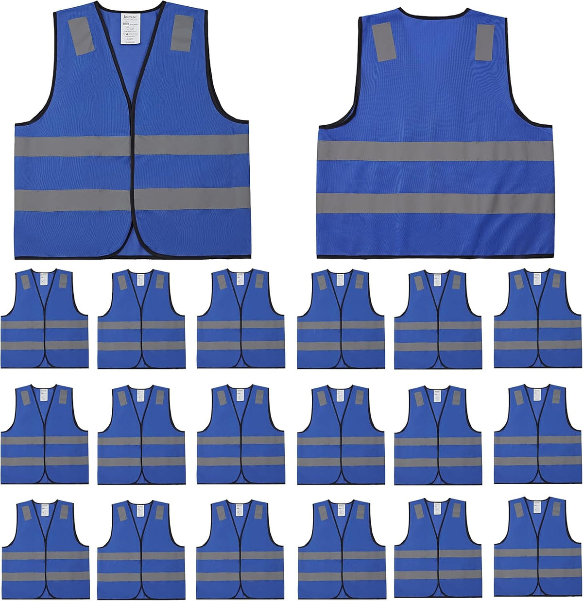Safety Vests 10 Pack - Yellow Reflective High Visibility Construction ANSI Class 2 Work Vest for Men,Woman,Hi Vis Vest Mesh and Neon Silver Strip