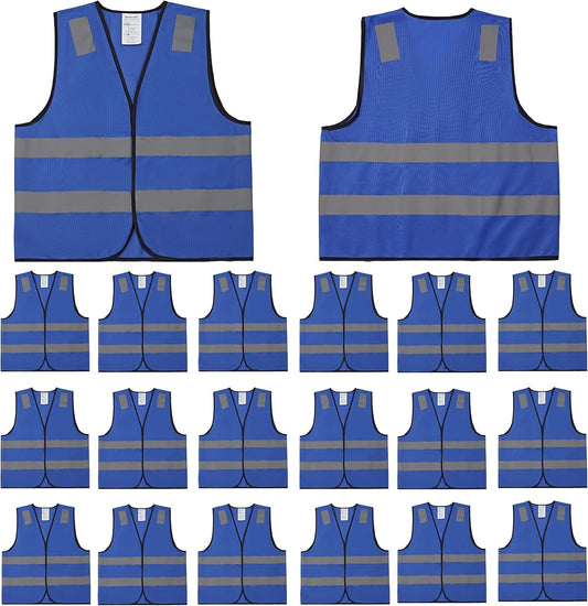 Safety Vests 10 Pack - Yellow Reflective High Visibility Construction ANSI Class 2 Work Vest for Men,Woman,Hi Vis Vest Mesh and Neon Silver Strip