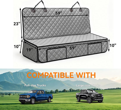 Dog Car Seat Cover for Back Seat, Waterproof Back Seat Covers for Dogs, PU Leather Nonslip Bench Dog Seat Cover Universal Fit Most Vehicles,SUVs,Small Trucks（Black,Standard）