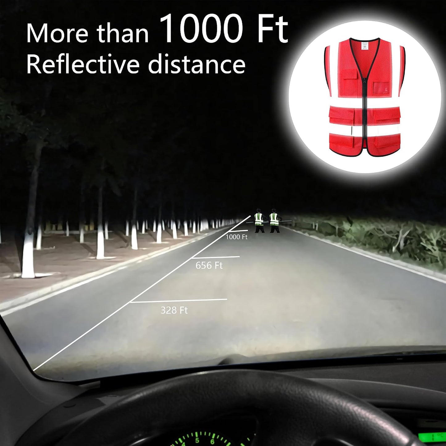 Reflective Safety Vest for Men Women Construction Vest Meet ANSI/ISEA Standard