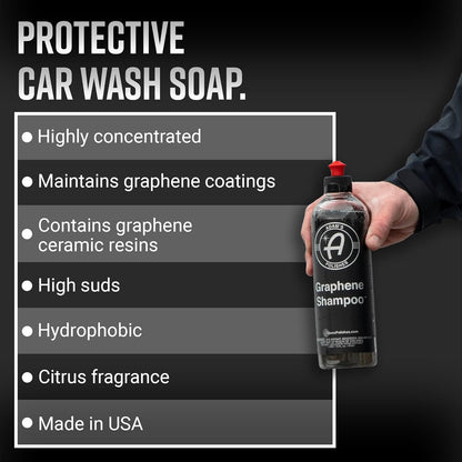 Adam's Polishes Graphene Shampoo - Ceramic Coating Infused Car Wash Soap - Powerful Cleaner & Protection - pH Neutral, High Suds For Foam Cannon, Foam Gun, Or Detailing Bucket (2 Pack)