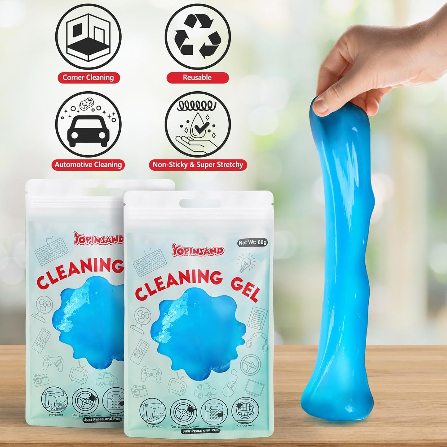 YOPINSAND Car Cleaning Gel, 2 Pack Car Cleaning Putty, Universal Auto Deatiling Tools, Reusable Interior Cleaner for Car Keyboard Air Vent, Car Slime Cleaner Dust Cleaning Gel