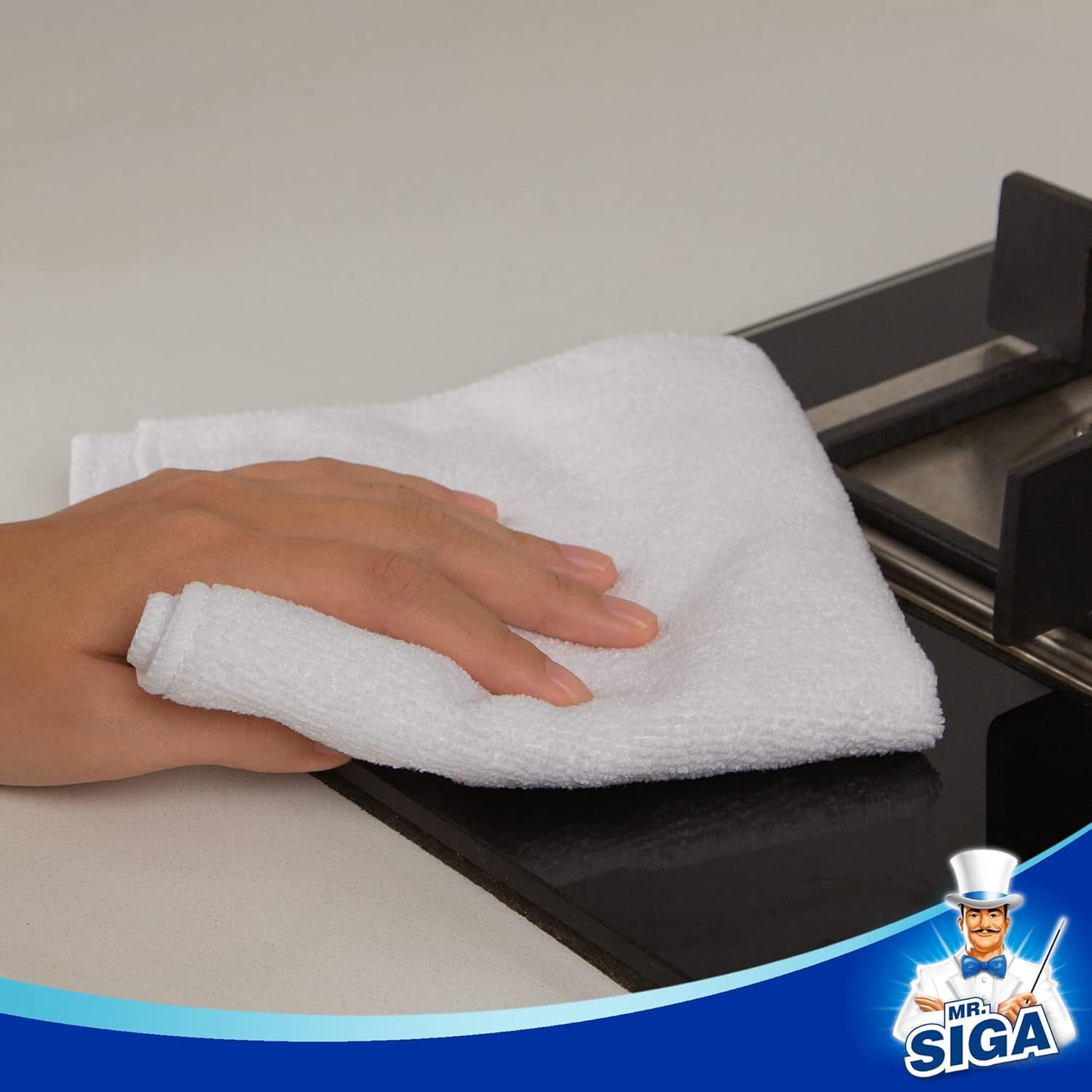 MR.SIGA Microfiber Cleaning Cloth, All-Purpose Microfiber Towels, Streak Free Cleaning Rags, Pack of 12, Grey, Size 32 x 32 cm(12.6 x 12.6 inch)