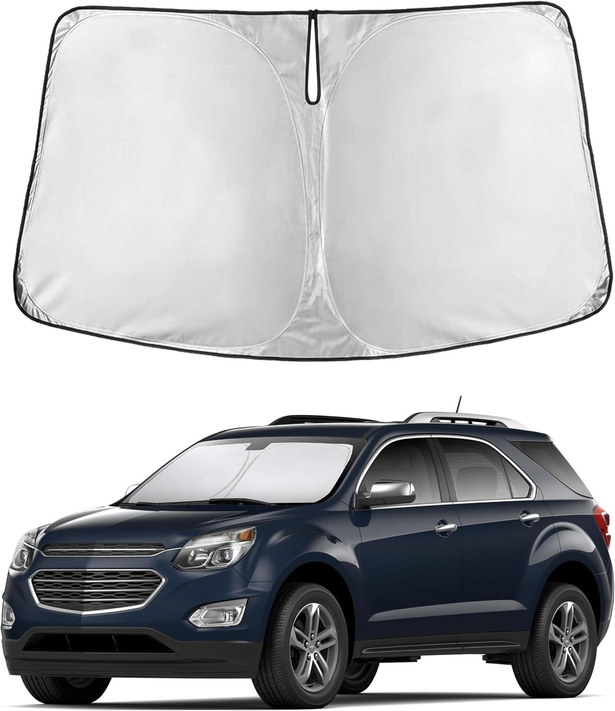 EcoNour Car Windshield Sun Shade | 2025 Upgraded Innovative No-Light-Pass Technology for Maximum Coverage | Foldable Sun Shade Keeps Your Vehicle Cool | Must-Have Car Accessories | Small (59" x 29") - Colors N