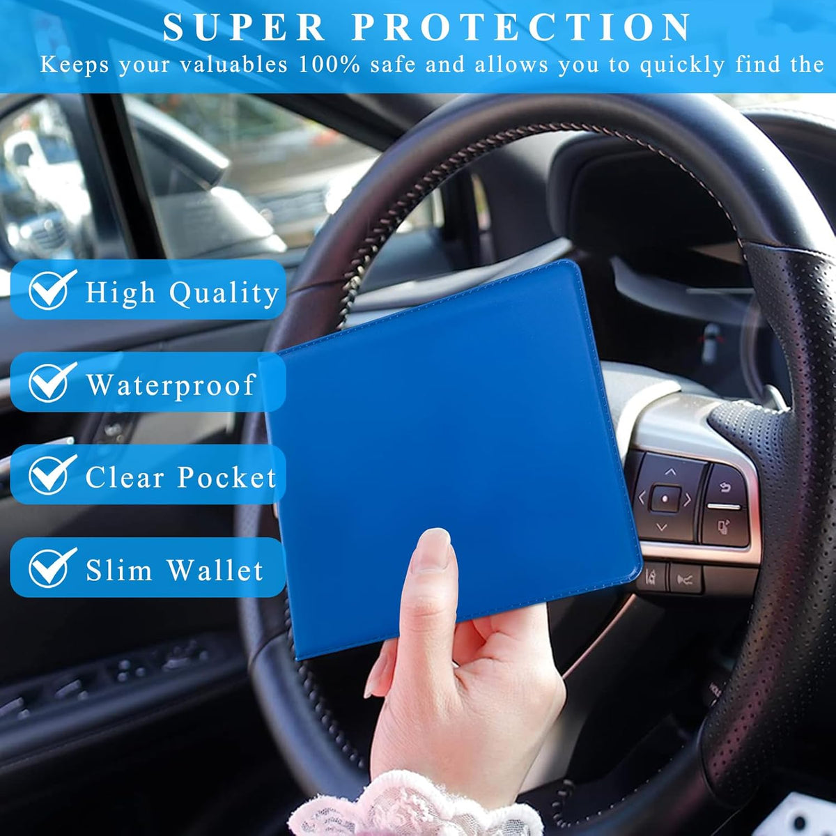 Kewucn 1 PC Car Registration Insurance Holder, Essential Auto Card Glove Box Organizer, Vehicle Interior Accessories Perfect for Most Car, Truck, SUV (10.55''×4.8'', Pink)