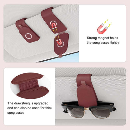 Sotfamily Sunglass Holder for Car Visor, Suede Cloth Magnetic Sunglass Organizer for Car Accessories, 2 Packs, Black
