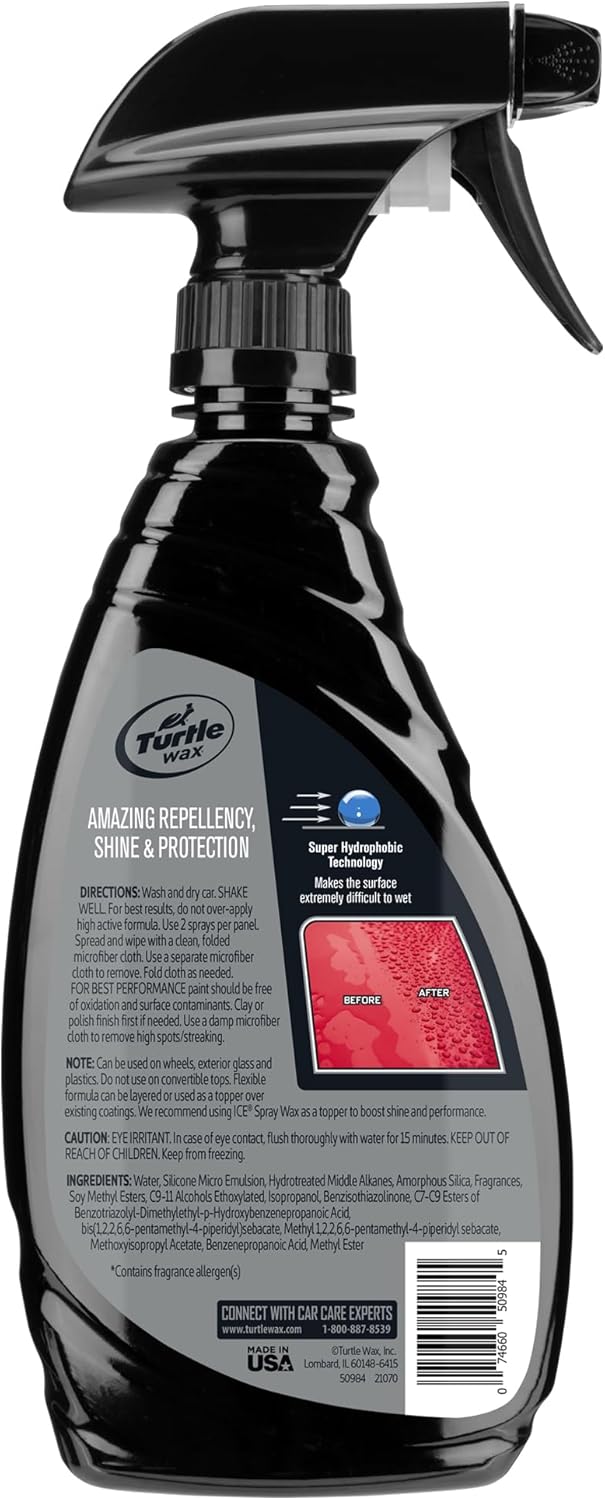 Turtle Wax ICE Seal N Shine, Car Wax Sealant, High Gloss Shine, Insane Water Beading and Durable Paint Protection, Carnauba Wax Infused, For Paint, Wheels, Glass, Plastics and More, 16oz (Pack of 1)