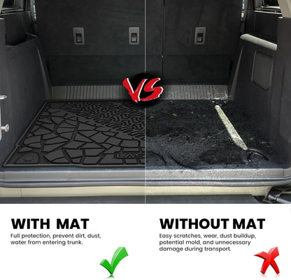 LASFIT Floor Mats for Ford F-150 2021-2026 | F150 Lightning 2022-2025 SuperCrew (Rear w/Fold Flat Storage) Carpet Floor All Weather Car Liners TPE Truck Mats - 1st and 2nd Row, 3pcs Black