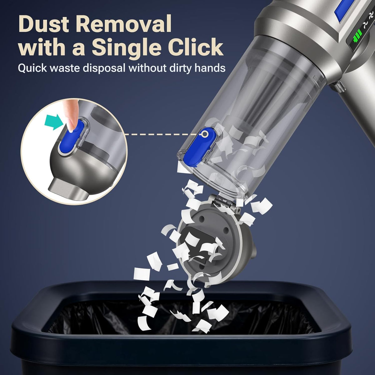 Yomile Mini Vacuum Cleaner, 2 in 1 27000PA Brushless Car Vacuum Air Duster 9000mAh Battery Air Blower Wireless Handheld Vacuum for Car,Office and Home
