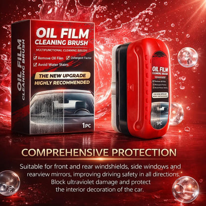 2 Pack Automotive Oil Film Cleaning Brush for Windshield, Car Glass Oil Film Remover with Hydrophobic Coating, Rain Repellent Windshield Cleaner Tool Improves Driving Visibility