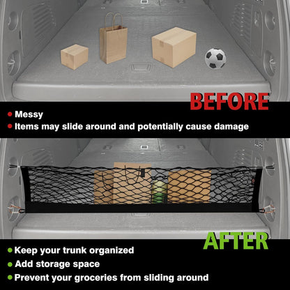 Muslogy Truck Bed Cargo Net Trunk Netting Compatible with 2023-2025 2026 Honda CR-V Accessories, Pickup Cargo Organizer SUV Sedan Storage Net w/Heavy Duty Carabiners - Colors A