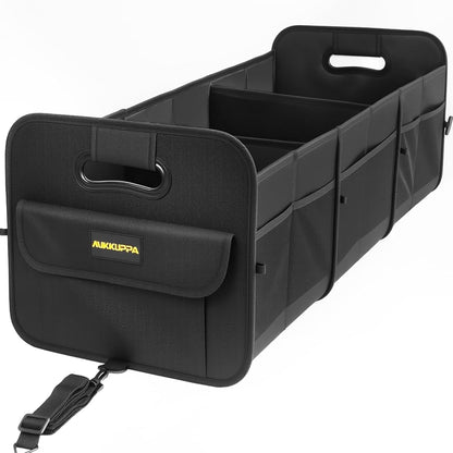 MIKKUPPA Car Trunk Organizer - 70L Collapsible Trunk Organizer for Groceries, Car Storage Organizers for SUV Auto Truck Van with Non Slip Bottom (Black)