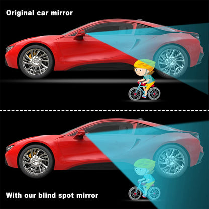 Mudder 4 Pcs Blind Spot Automobile Car Mirror Glass Frameless Convex Mirror Blindspot Side Blindspot Rearview Wide-angled Rear View Mirrors with Adjustable Stick for Suv Trucks Car Accessories