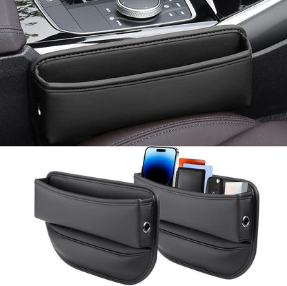 Car Seat Gap Filler 2 pack Car Gap Filler Seat Organizer Front Seat Leather Car Accessories for Women Men, Car Essentials for SUV Truck, Adjustable Seat Gap Filler Organizer (Black 2 pack)