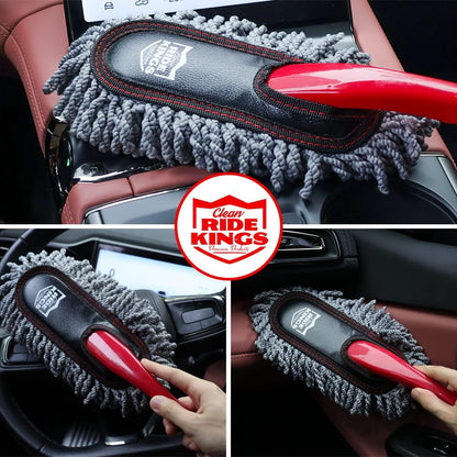Car Duster Exterior Scratch Free,Car Dust Brush with Extendable Telescoping Handle to Remove Dust Pollen,Duster for Car,Truck,RV and Motorcycle,Large Auto Mop Duster Head, Wax Cotton Hair