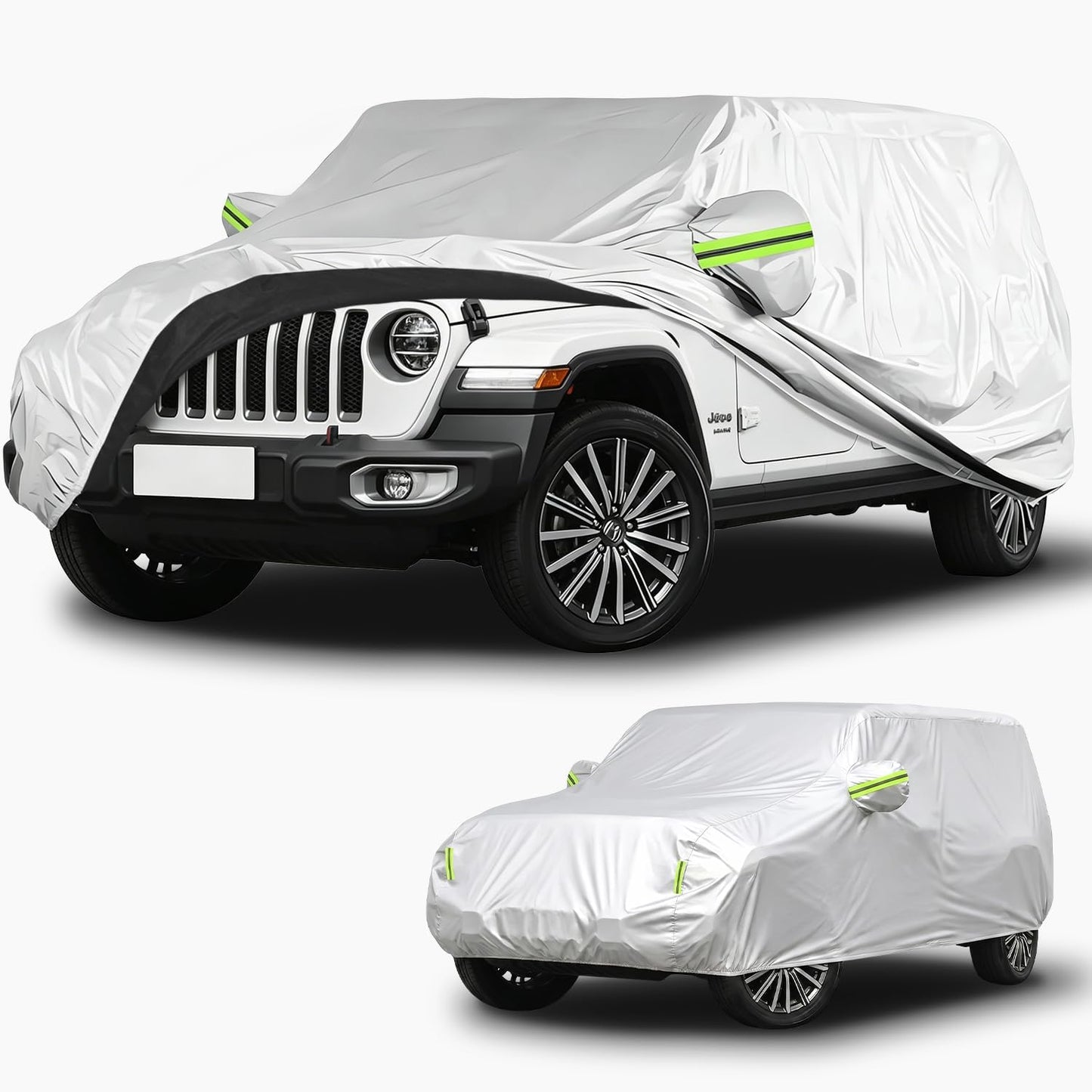 Car Cover, SUV Waterproof Car Covers for Automobiles All Weather Season UV Hail Protection Snowproof Full Car Cover, Outdoor Full Cover Universal Fit SUV Up to 190’’