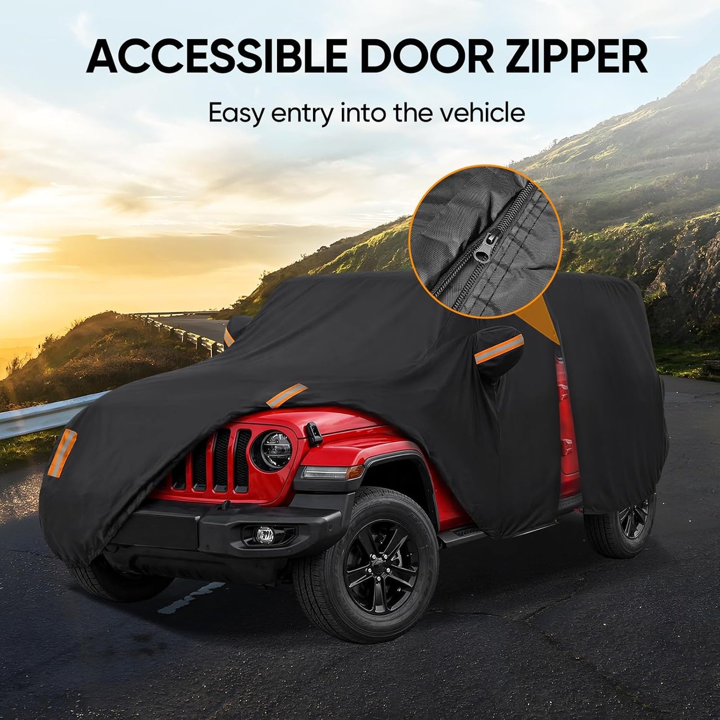 NEVERLAND Sedan Car Cover Waterproof Heavy Duty All Weather Protection Snow Anti-UV Windproof Outdoor Full Car Cover Fit for Automobiles BMW/Mercedes-Benz/Honda（for Car Size:183''L x 70''W x 59''H）