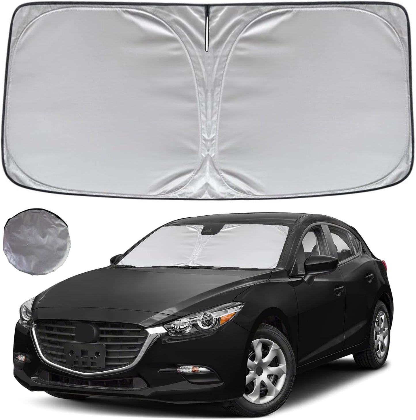 KAYZT Windshield Sun Shade for 2019-2025 2026 Chevy Silverado 1500 /GMC Sierra 1500 2500HD 3500HD Foldable Sunshade Front Window Custom Fit Car Accessories - Colors A