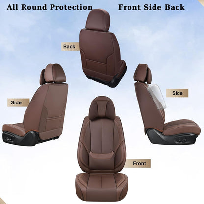 Coverado Seat Covers Full Set, Black Seat Covers for Cars 5 Seats, Car Seat Protector, Waterproof Nappa Leather Car Seat Cushion, Front and Rear Car Seat Cover Fit for Most Sedans SUV Pick-up Truck - Colors B