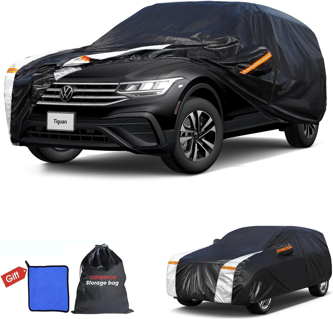 Large SUV Car Cover for Chevy Suburban 100% Waterproof All Weather, Heavy Duty Outdoor Full Exterior Covers Rain Sun Wind UV Protection. - Colors A