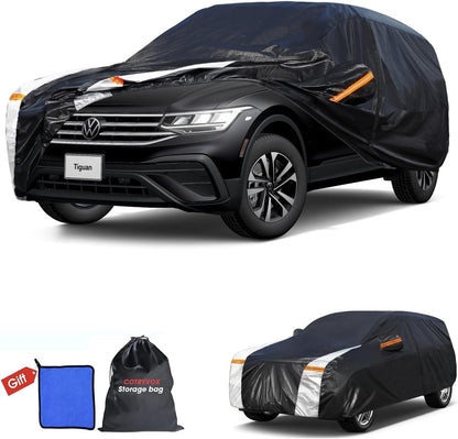 Large SUV Car Cover for Chevy Suburban 100% Waterproof All Weather, Heavy Duty Outdoor Full Exterior Covers Rain Sun Wind UV Protection. - Colors A